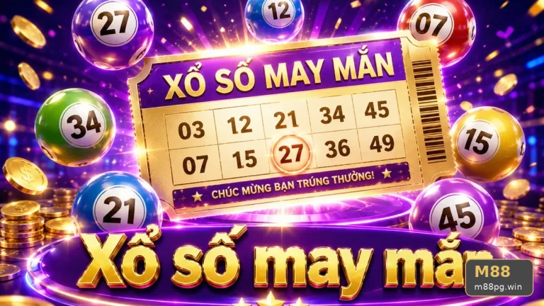 Dòng chữ kỳ quay in đậm trên vé số: Lát cắt giao diện xổ số M88